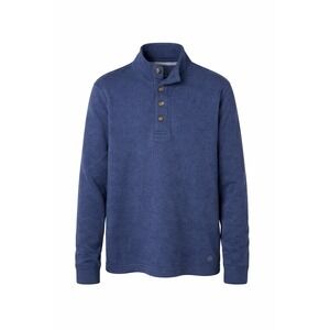 Stetson Pullover Sweater Mens Large Blue Quarter Button Mock‎ Neck Knit